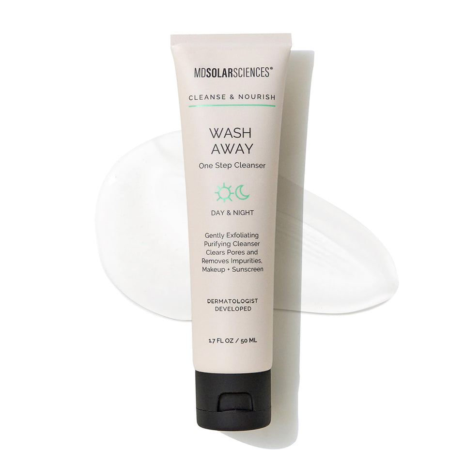MDSolarSciences front packaging showing cleanser tube and benefits