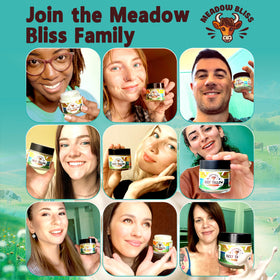 Meadow Bliss being applied to hand showing fast absorption and soothing hydration
