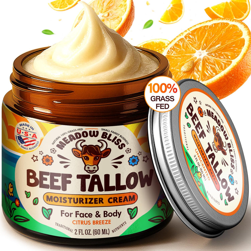 Meadow Bliss front jar showing label and citrus breeze scent for nourishing hydration
