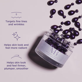 Meaningful Beauty closeup of single pearl-like capsule emphasizing precise dosing benefit