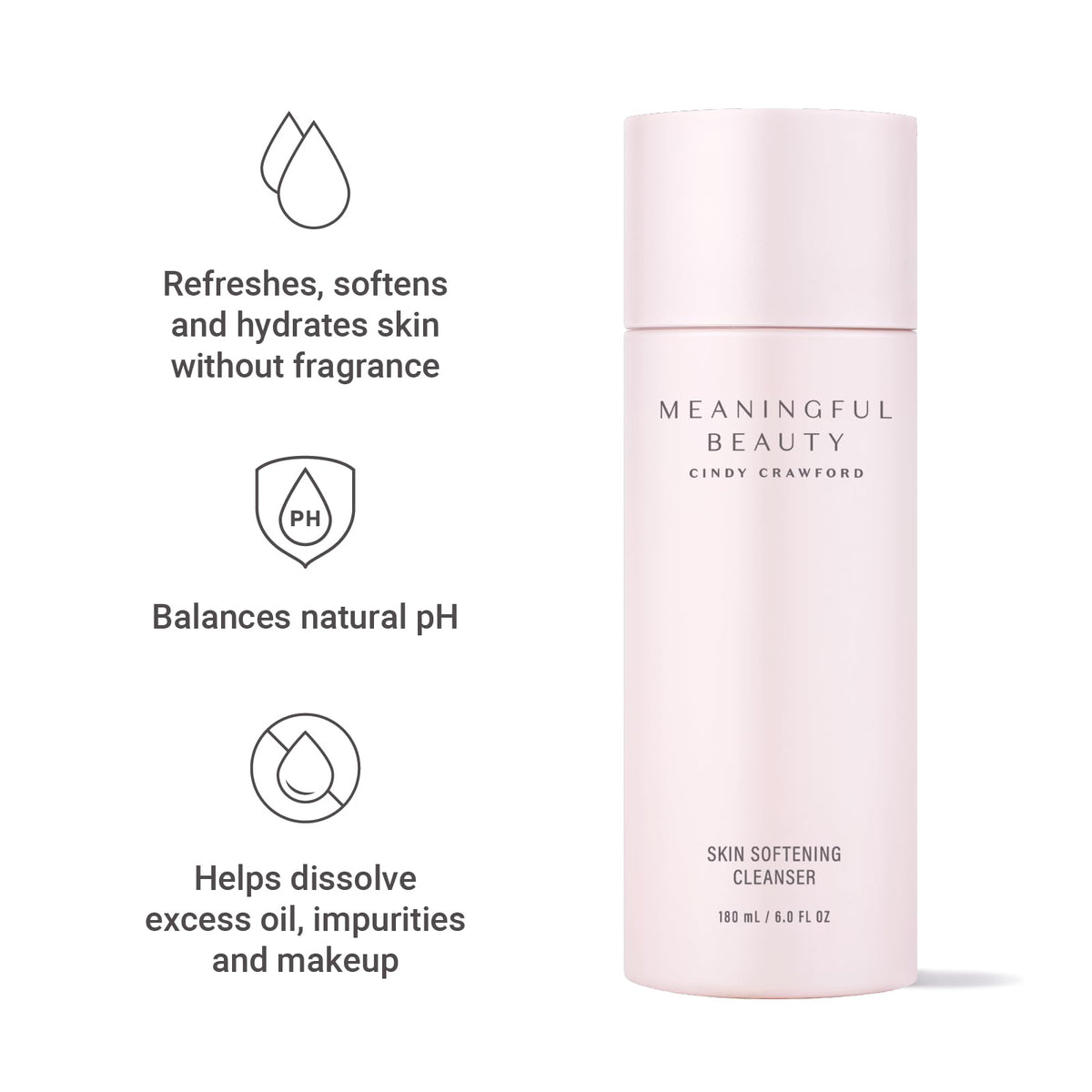 meaningful beauty creamy texture close-up illustrating gentle cleansing benefit
