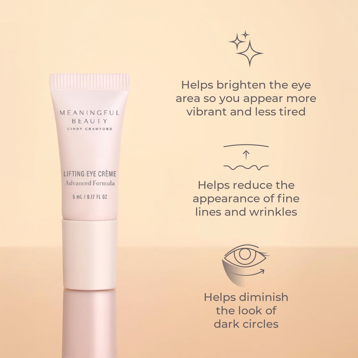 Meaningful Beauty Lifting Eye Crème tube detail highlighting targeted eye care benefits