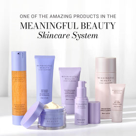 Meaningful Beauty serum layered under moisturizer showing smooth finish