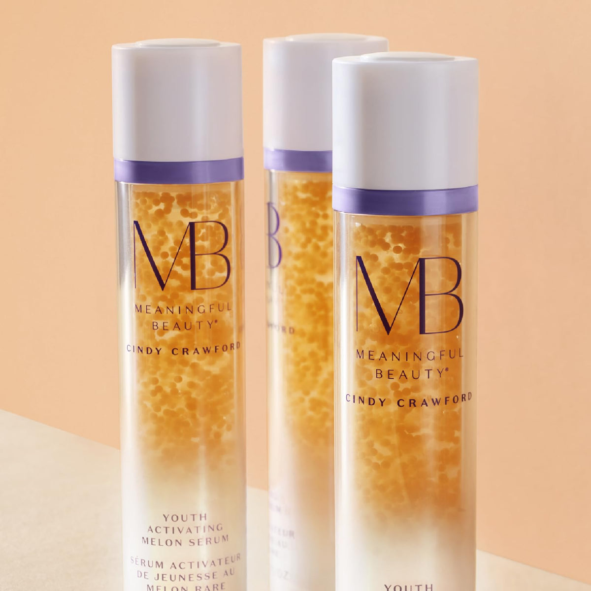Meaningful Beauty close-up of melon stem cell visual highlighting botanical source and antioxidant benefit