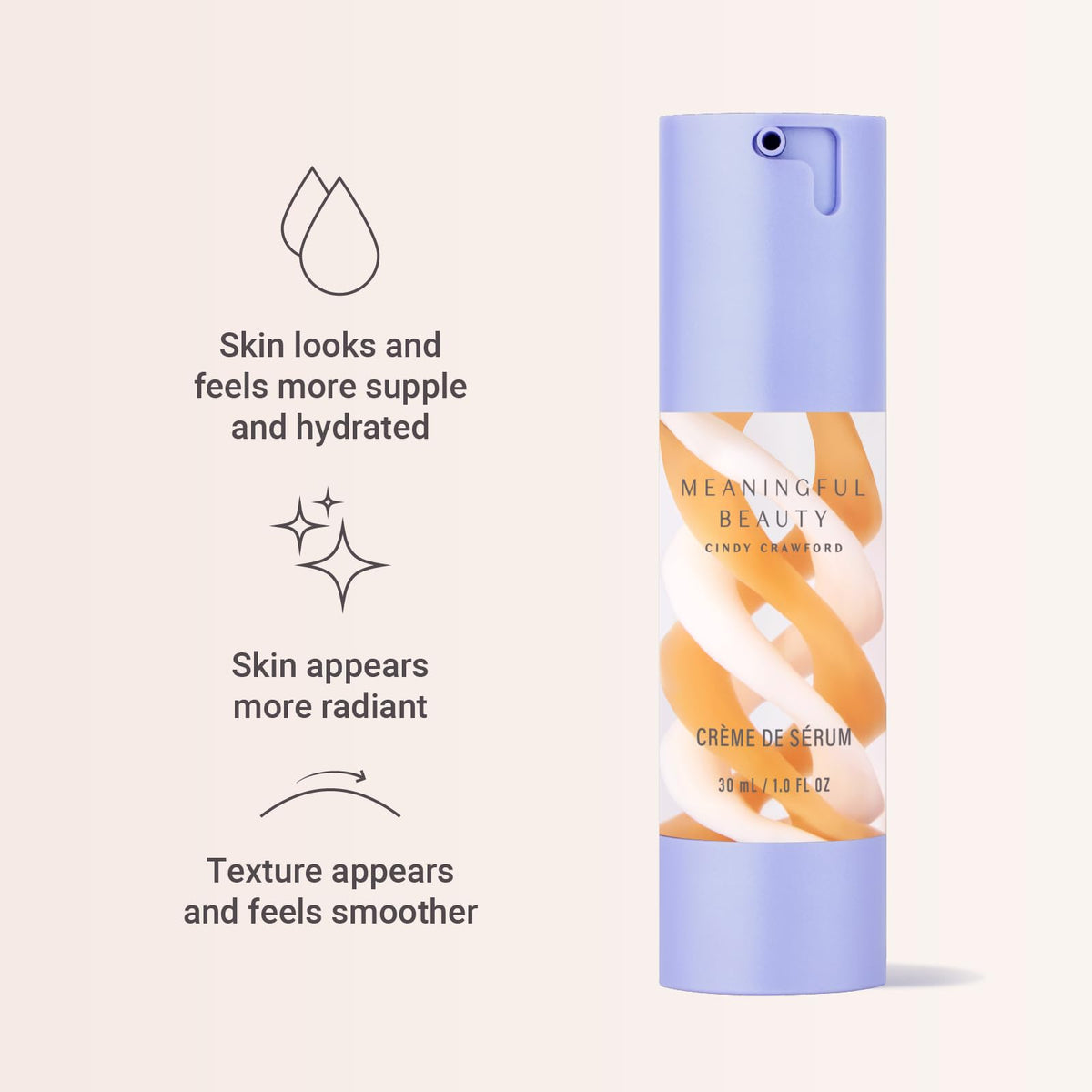Meaningful Beauty pump dispenser detail, demonstrates easy and controlled product dosing