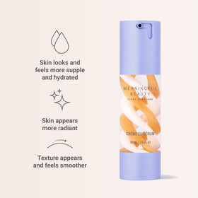 Meaningful Beauty pump dispenser detail, demonstrates easy and controlled product dosing