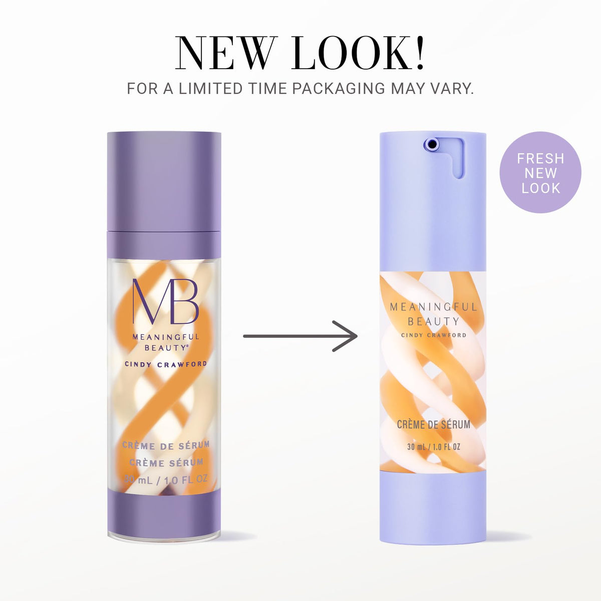 Meaningful Beauty close-up of creamy texture with melon hue, highlights lightweight finish