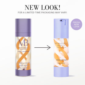 Meaningful Beauty close-up of creamy texture with melon hue, highlights lightweight finish