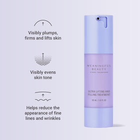 Meaningful Beauty texture drop on hand showing lightweight consistency benefit: fast absorption