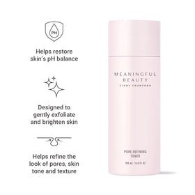 Meaningful Beauty toner texture pouring from bottle to show lightweight consistency