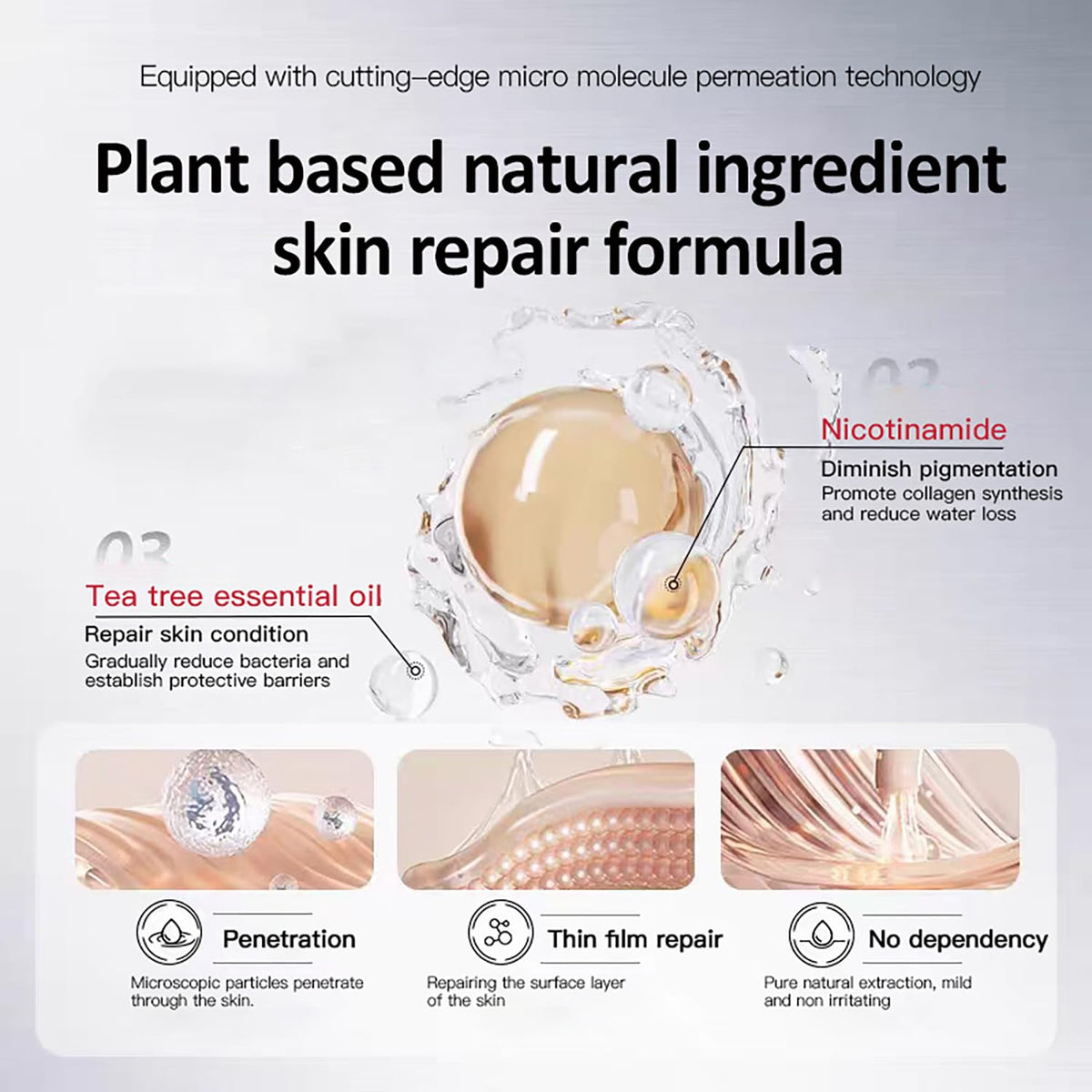 Mecncat applied under eye and cheek with hands, brand ease-of-use and targeted benefit
