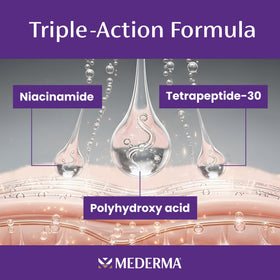 Mederma before and after bottles suggesting visible acne scar improvement