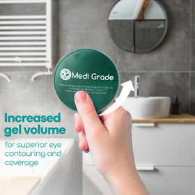 Medi Grade mask next to a ruler to show compact size for travel