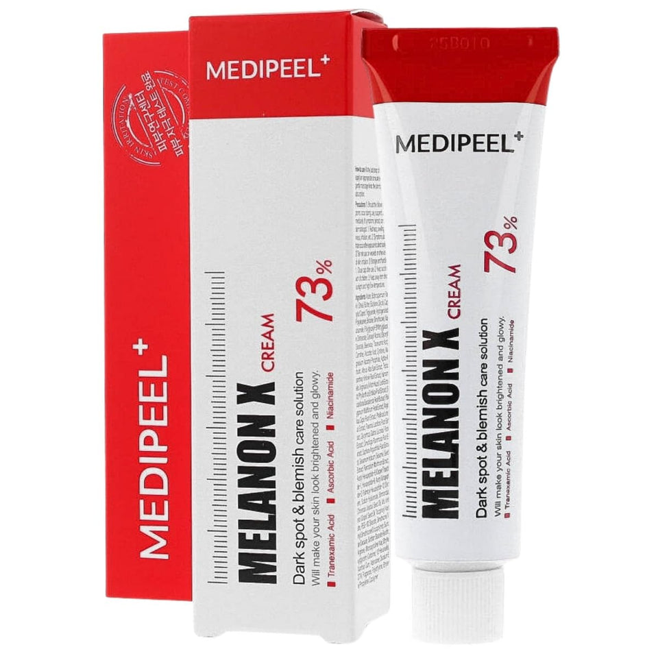 MEDI-PEEL Melanon X front packaging showing product and volume benefit