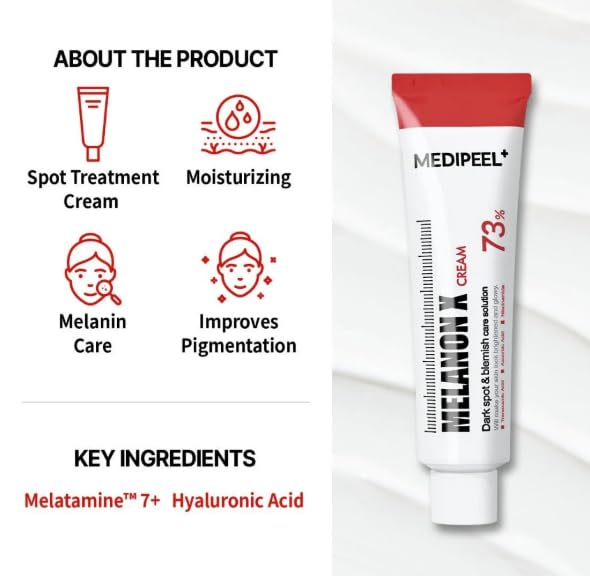 MEDI-PEEL Melanon X cream texture close-up illustrating smooth moisturizing finish