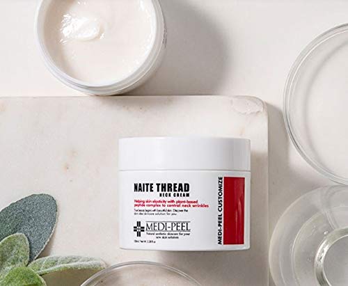 MEDI-PEEL applying cream to neck demonstrating gentle lifting benefit