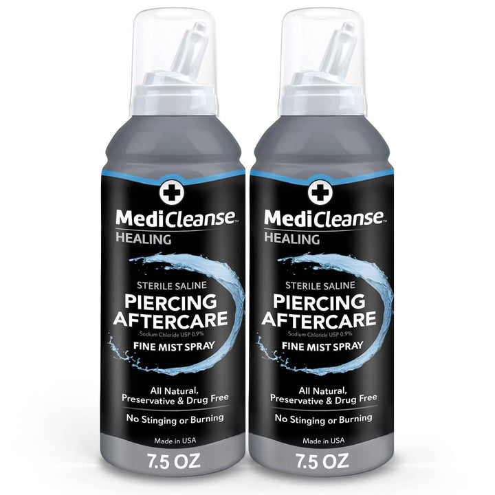 MediCleanse front packaging showing two 7.5 oz bottles and benefits
