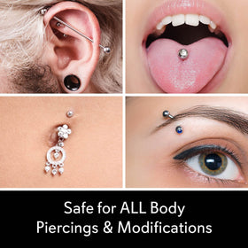 MediCleanse used on a navel piercing for easy hard-to-reach care