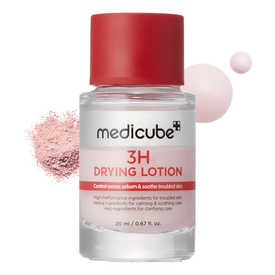 medicube front packaging showing bottle and brand, highlights targeted spot care benefit