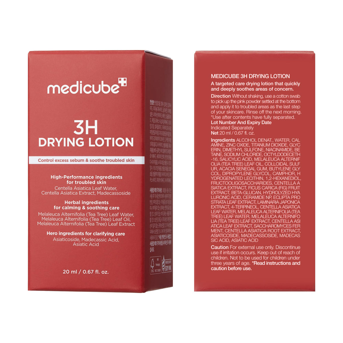 medicube open bottle with settled pink powder, shows no-shake dip-and-dab benefit
