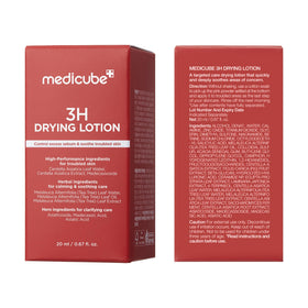 medicube open bottle with settled pink powder, shows no-shake dip-and-dab benefit