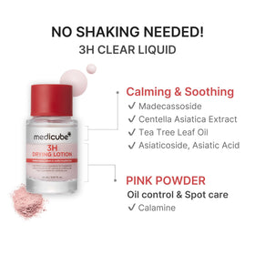 medicube bottle beside a coin for scale, clarifies compact travel-friendly benefit