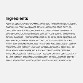 medicube tea tree and centella botanicals composition visual, emphasizes soothing benefit