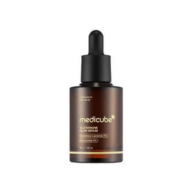 medicube bottle front view showing label and sleek packaging, highlights brand quality