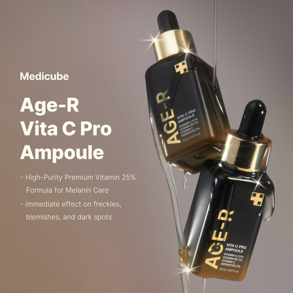 medicube dropper releasing serum, illustrating precise dosing and absorption