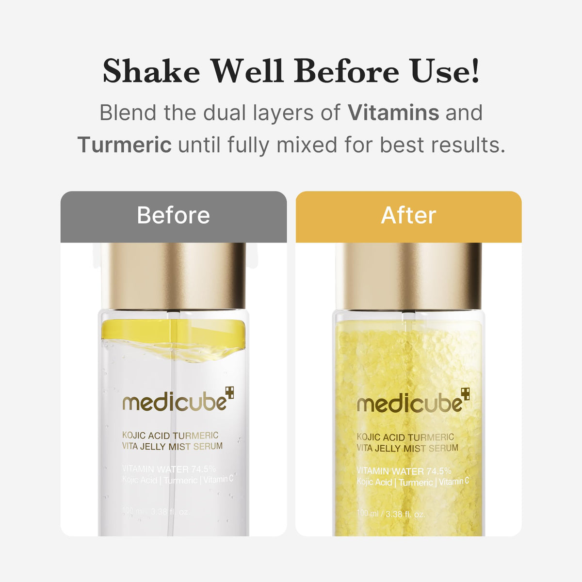 medicube sprayed from distance for fine mist that refreshes makeup