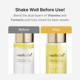 medicube demonstration of shake-and-spray application, ensures correct texture