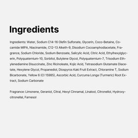 medicube back label close-up listing ingredients and directions