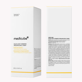 medicube split-frame before and after showing smoother, more even texture