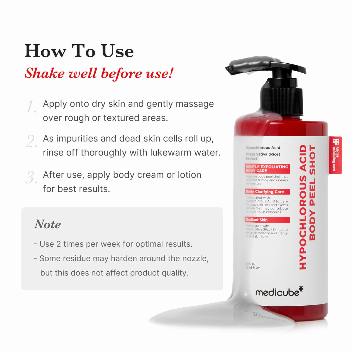 medicube bottle beside everyday object showing 9.46 fl.oz scale and travel convenience