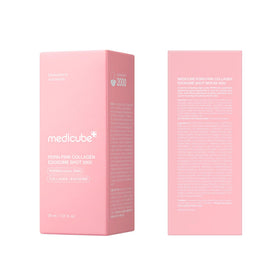 medicube bottle in natural light lifestyle shot showing radiant-skin benefit