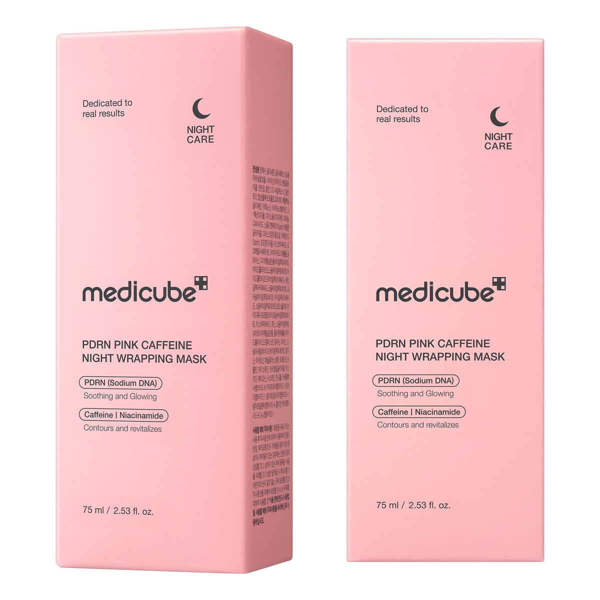 medicube packaging box and back label showing directions and ingredient highlights clearly
