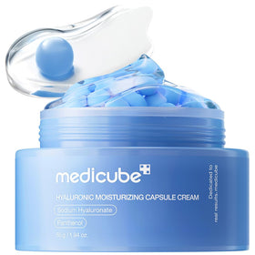 medicube front packaging shows jar and benefits for visible hydration