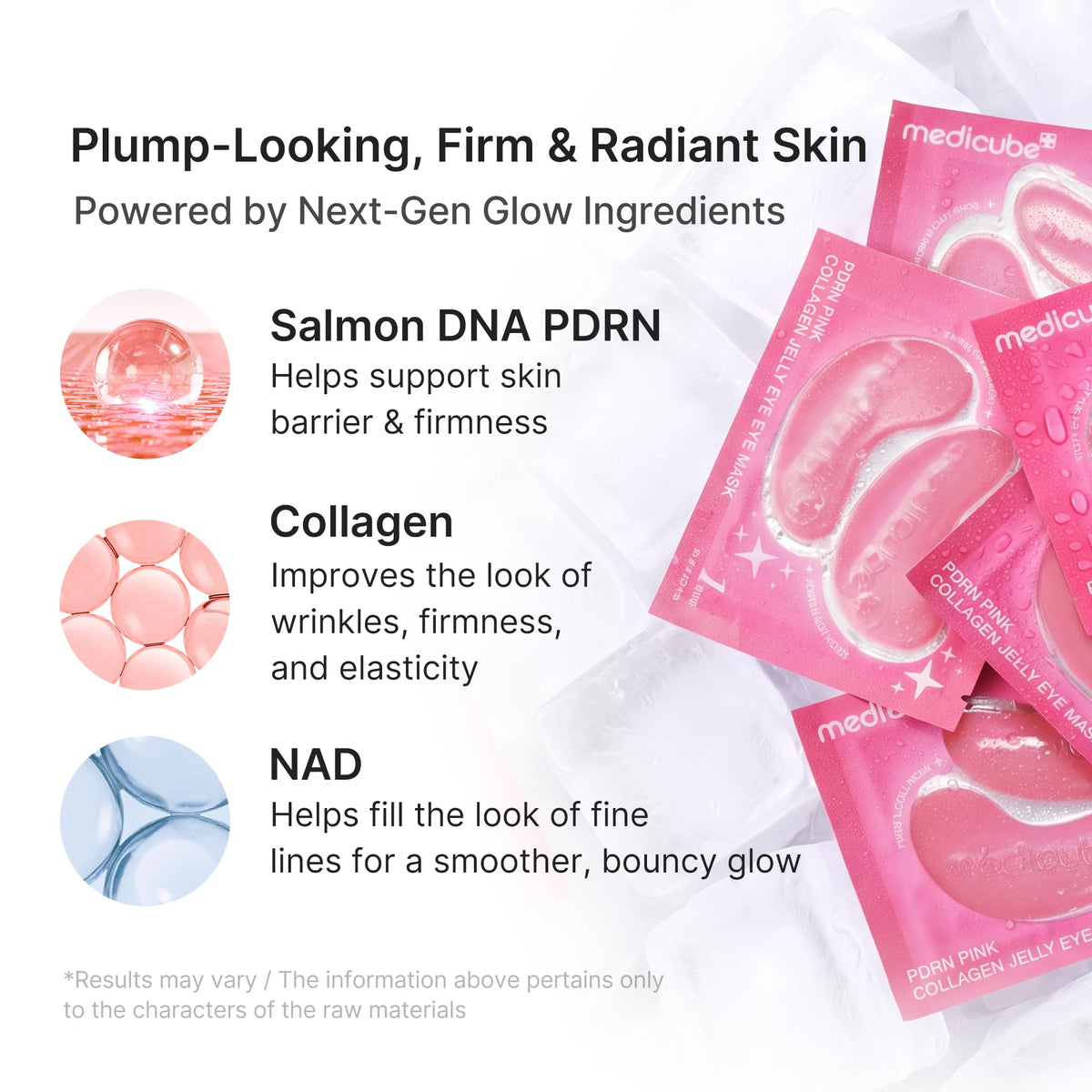 medicube ingredient label showing PDRN collagen NAD for renewal