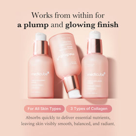 medicube label close-up highlighting triple collagen complex benefits
