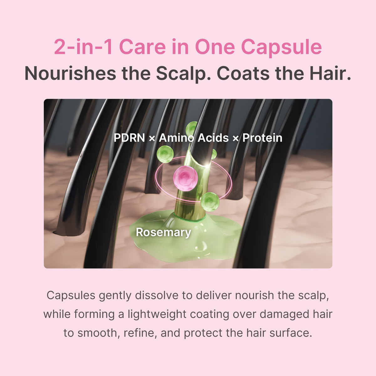 medicube detangling wet hair shot demonstrating easier comb-through and reduced snags