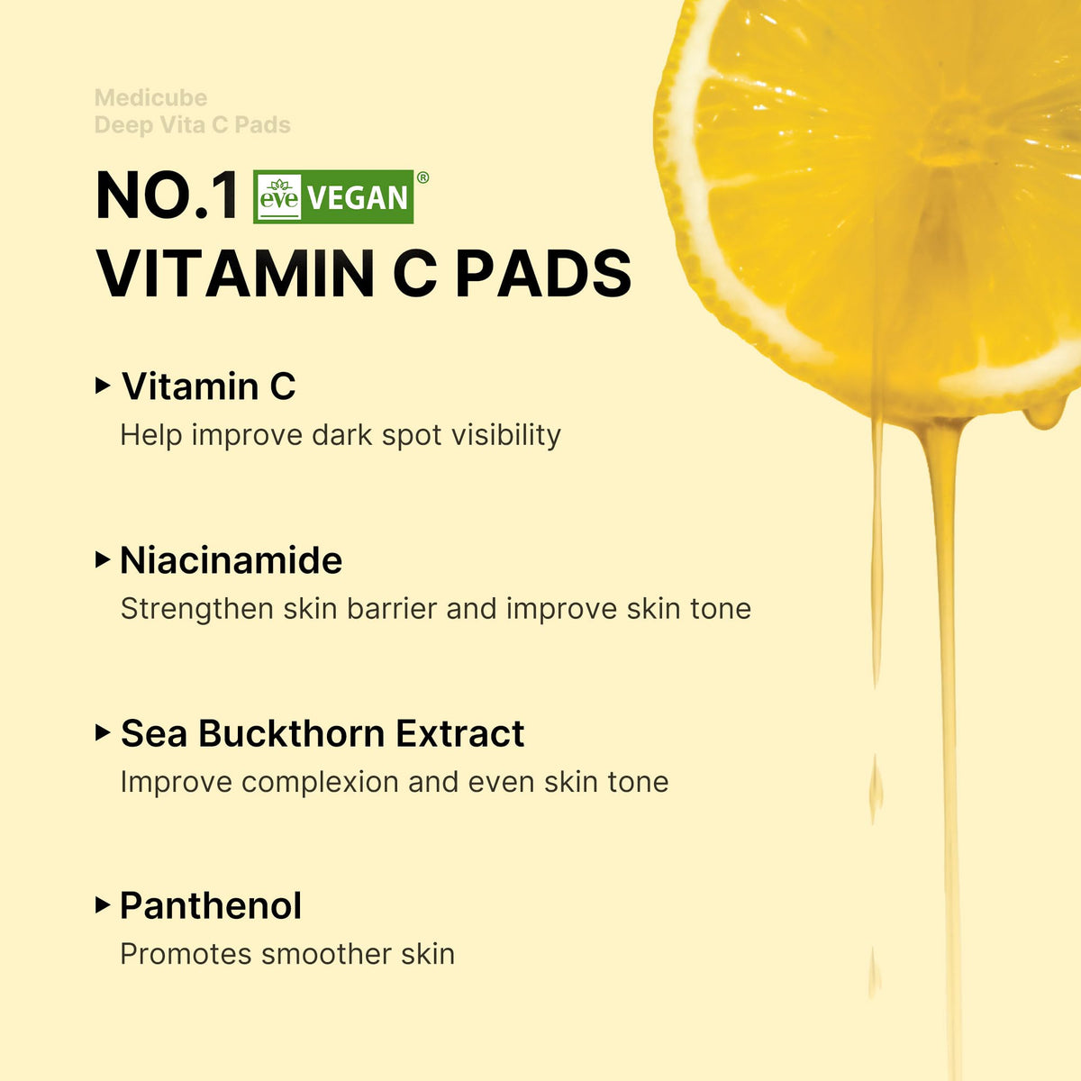 medicube silky pad side detail providing smooth finish and hydration