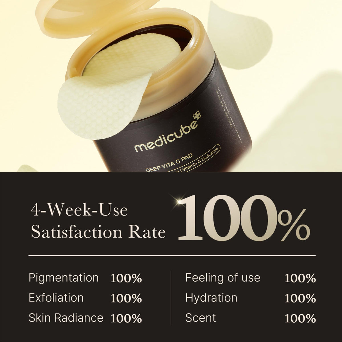 medicube demonstrating pad wiped across cheek for resurfacing benefit
