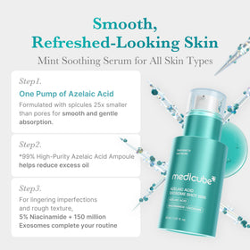 medicube serum texture close-up, lightweight fast-absorbing consistency benefit