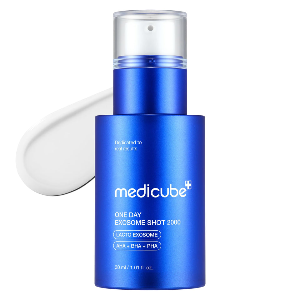 medicube front bottle view showing lightweight booster for targeted texture