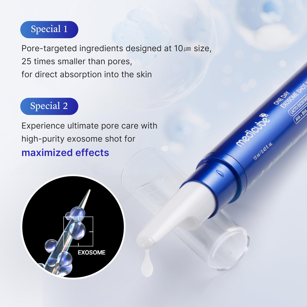 medicube dropper dispensing serum demonstrating precise application advantage