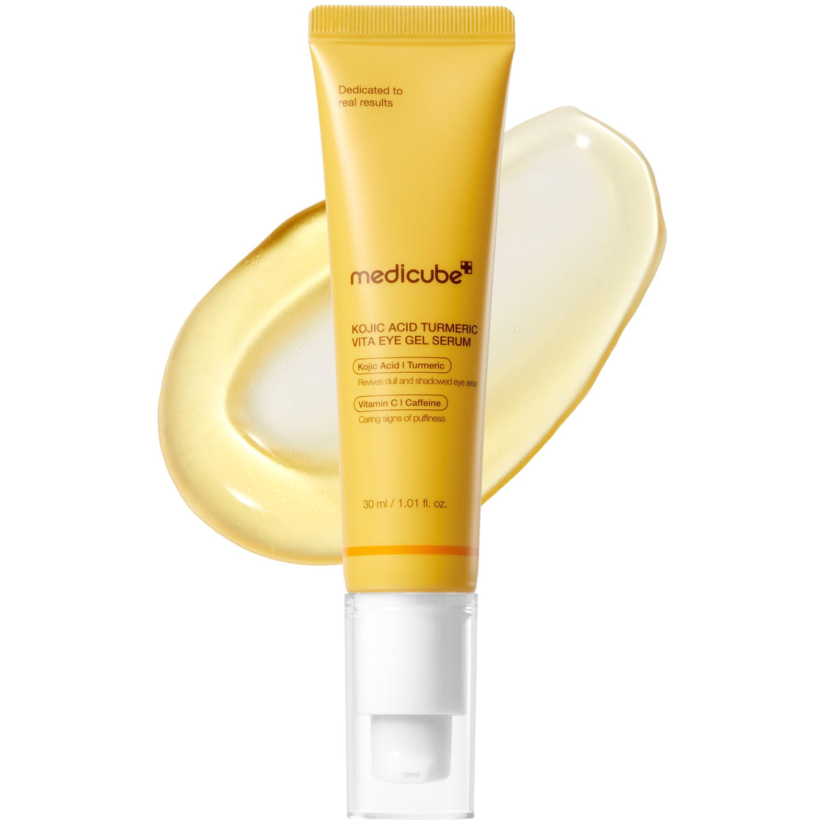 medicube front bottle showing serum for brightening eyes and easy dispense