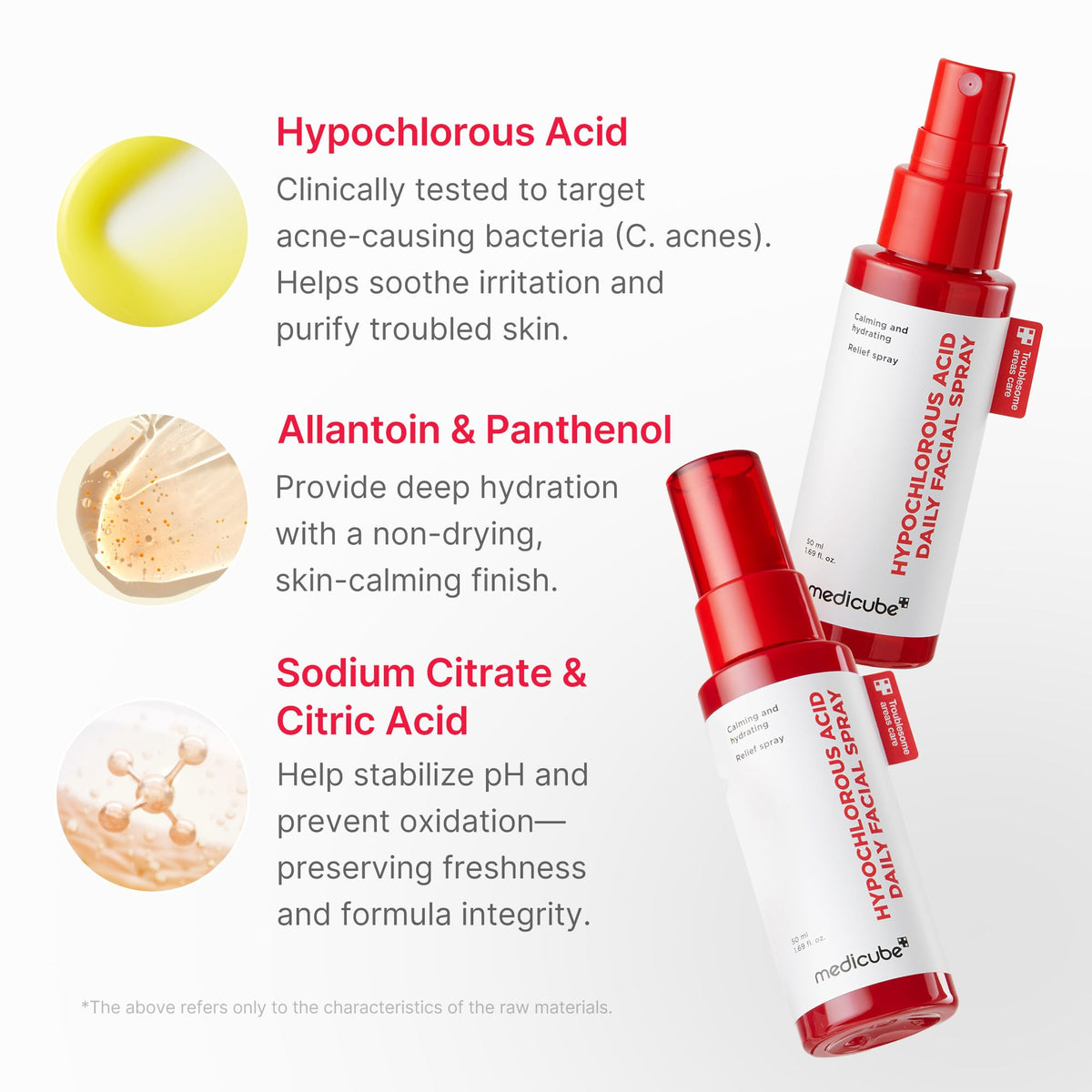 medicube texture droplet highlighting HOCl clarity and lightweight feel