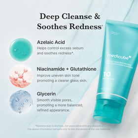 medicube foam lather on hand demonstrating gentle cleansing benefit