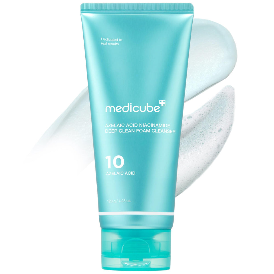 medicube front bottle showing cleanser and clear benefits
