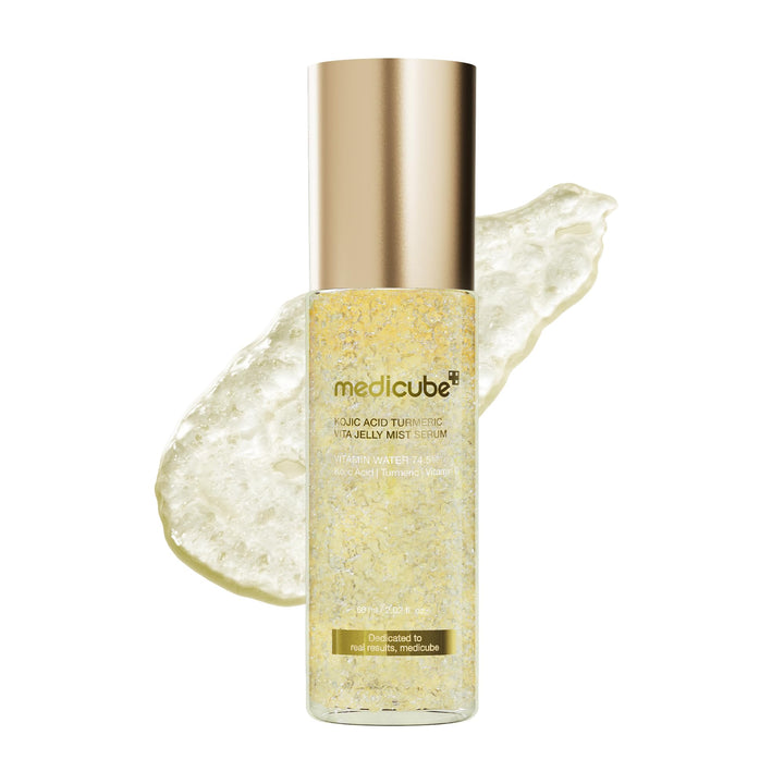 medicube front bottle showing jelly mist serum, convenient travel hydration